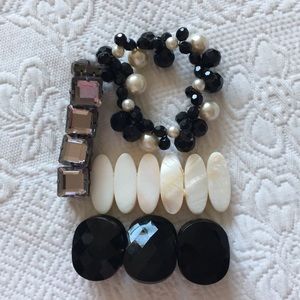 💕5 for $10 Black/white elastic bracelet bundle